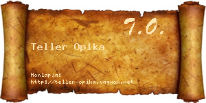 Teller Opika névjegykártya